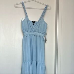 Aqua Pale Blue Braided-strap Maxi Dress